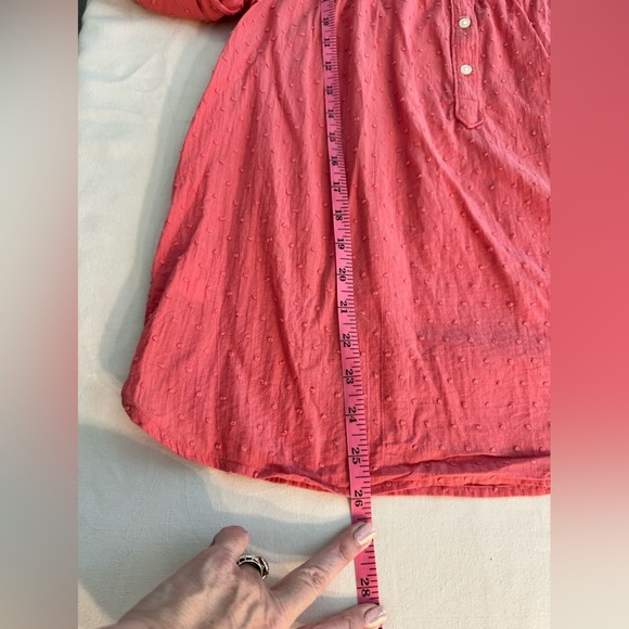 Loft Pink Blouse w/Puffy Raised Dots. Very Cute! Lightweight Size Large - Picture 9 of 9